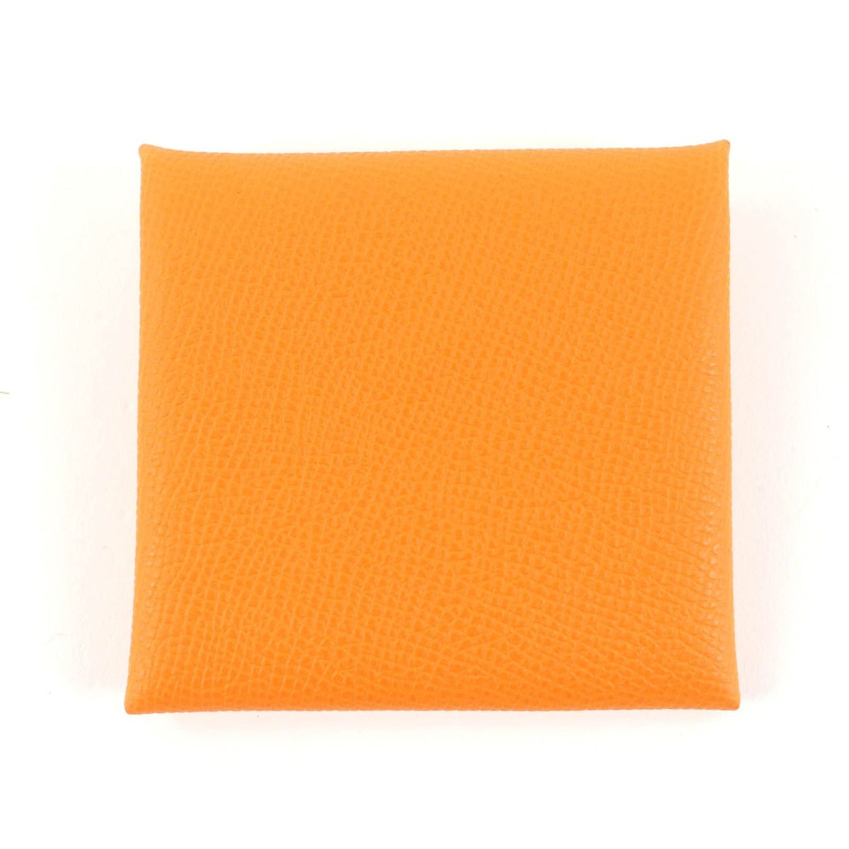 Hermes Bastia Orange Veau Epsom Leather Coin Case Purse B Stamped — view 3