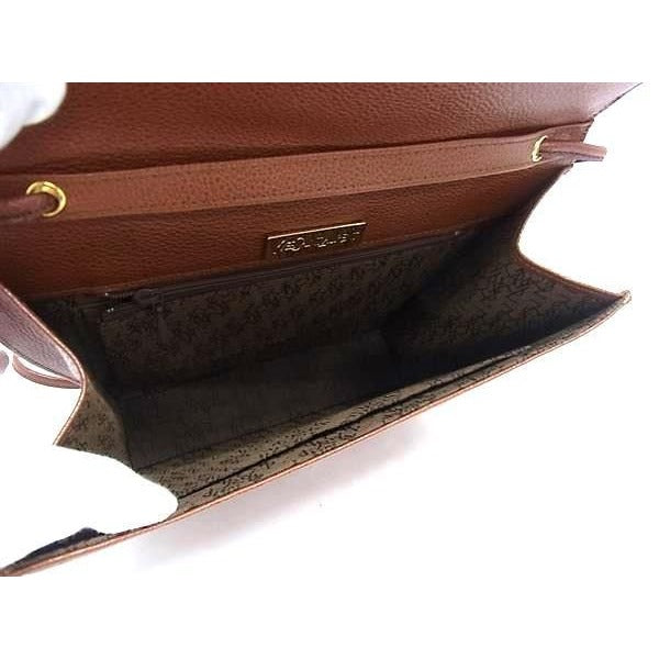 Yves Saint Laurent Shoulder Bag Leather Brown — view 6