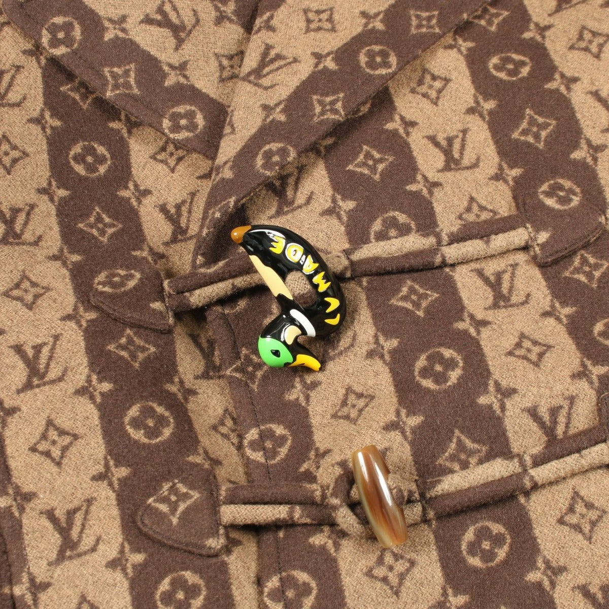 Louis Vuitton Nigo Monogram Wool Coat — view 9