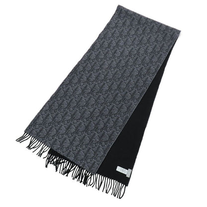 Dior Au Bree Double Face Muffler Gray Cashmere Wool Scarf