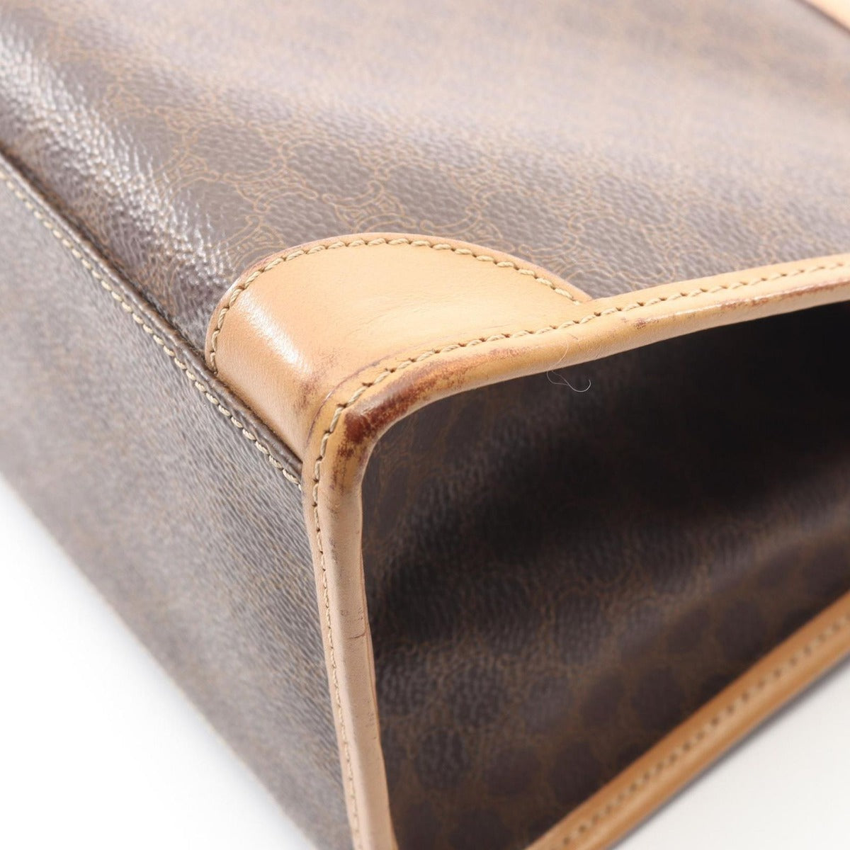 Celine Handbag Macadam Dark Brown Canvas Leather — view 8