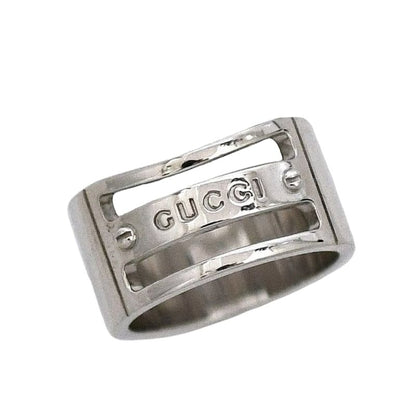 Gucci Logo Ring Silver Size 19