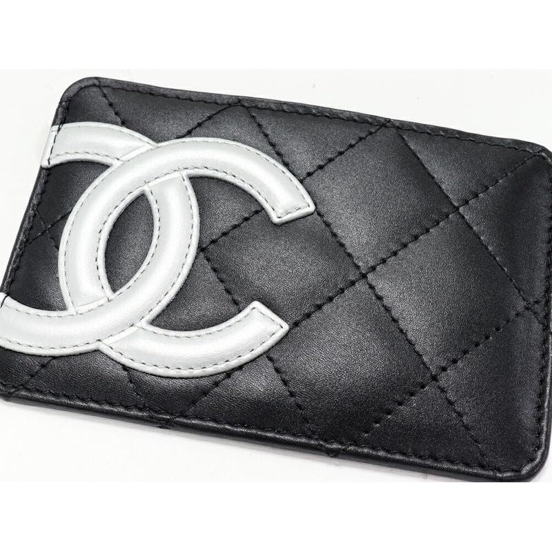 Chanel Card Case Pass Cambon Line Calf Black And Silver C0790 — view 5