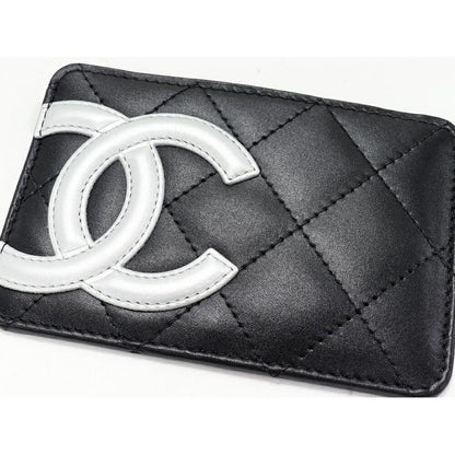 Chanel Card Case Pass Cambon Line Calf Black And Silver C0790 — view 5