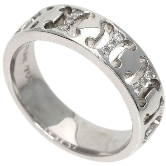 Celine Logo Diamond Ring 18k White Gold