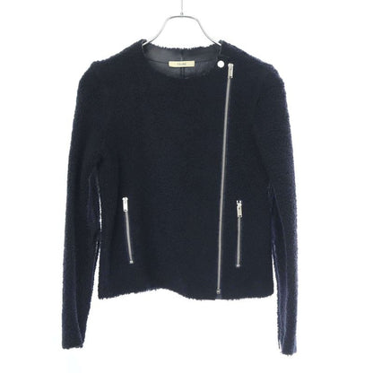 Celine by Phoebe Philo Mouton Leather Riders Jacket 2 5 K10 5164 Navy 34