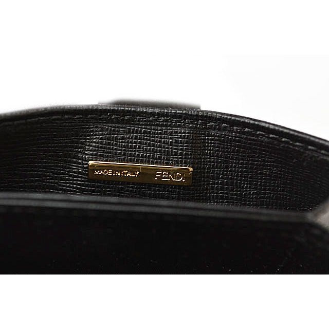 Fendi Card Case Business Holder Leather Black — view 3