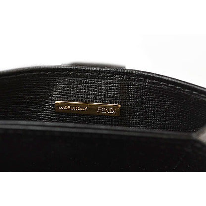Fendi Card Case Business Holder Leather Black — view 3