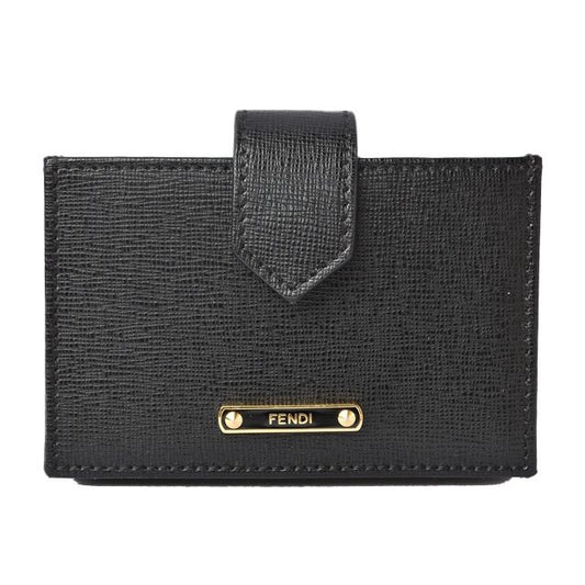 Fendi Card Case Business Holder Leather Black