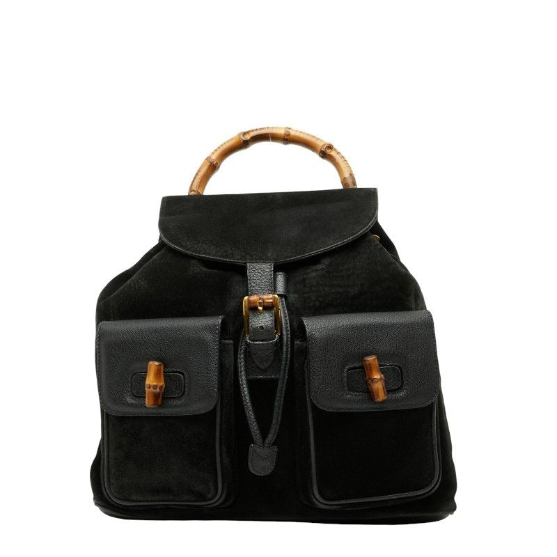 Gucci Bamboo Backpack 003 2058 0016 Black Leather