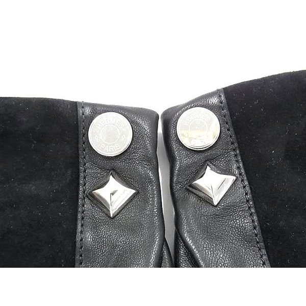 Hermes Harmony Series Lambskin Gloves List 7 Black — view 3