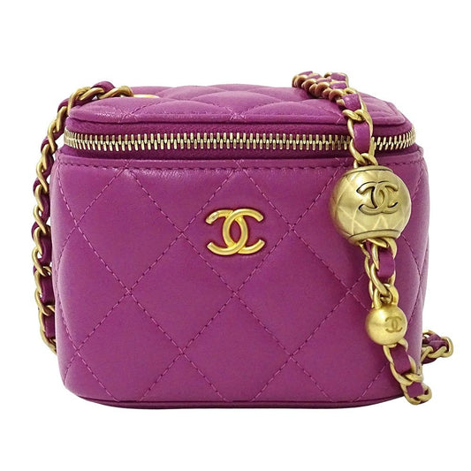 Chanel Quilted Cocoball Shoulder Bag Vanity Lambskin