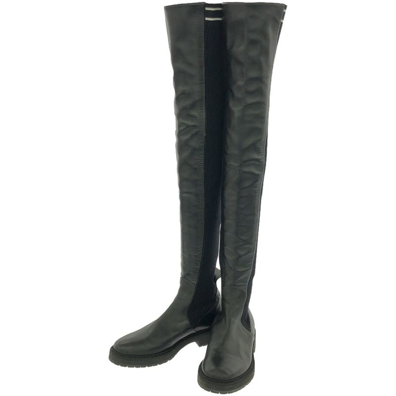 Fendi 17 AW Knee-High Long Knit Boots Black 37