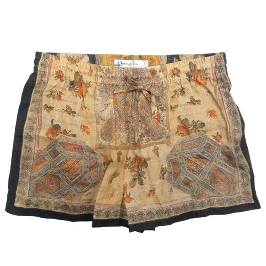 Dior All Over Linen Shorts 38 Brown