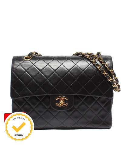 Chanel Chain Shoulder Bag Double Flap Gold Quilted Lambskin