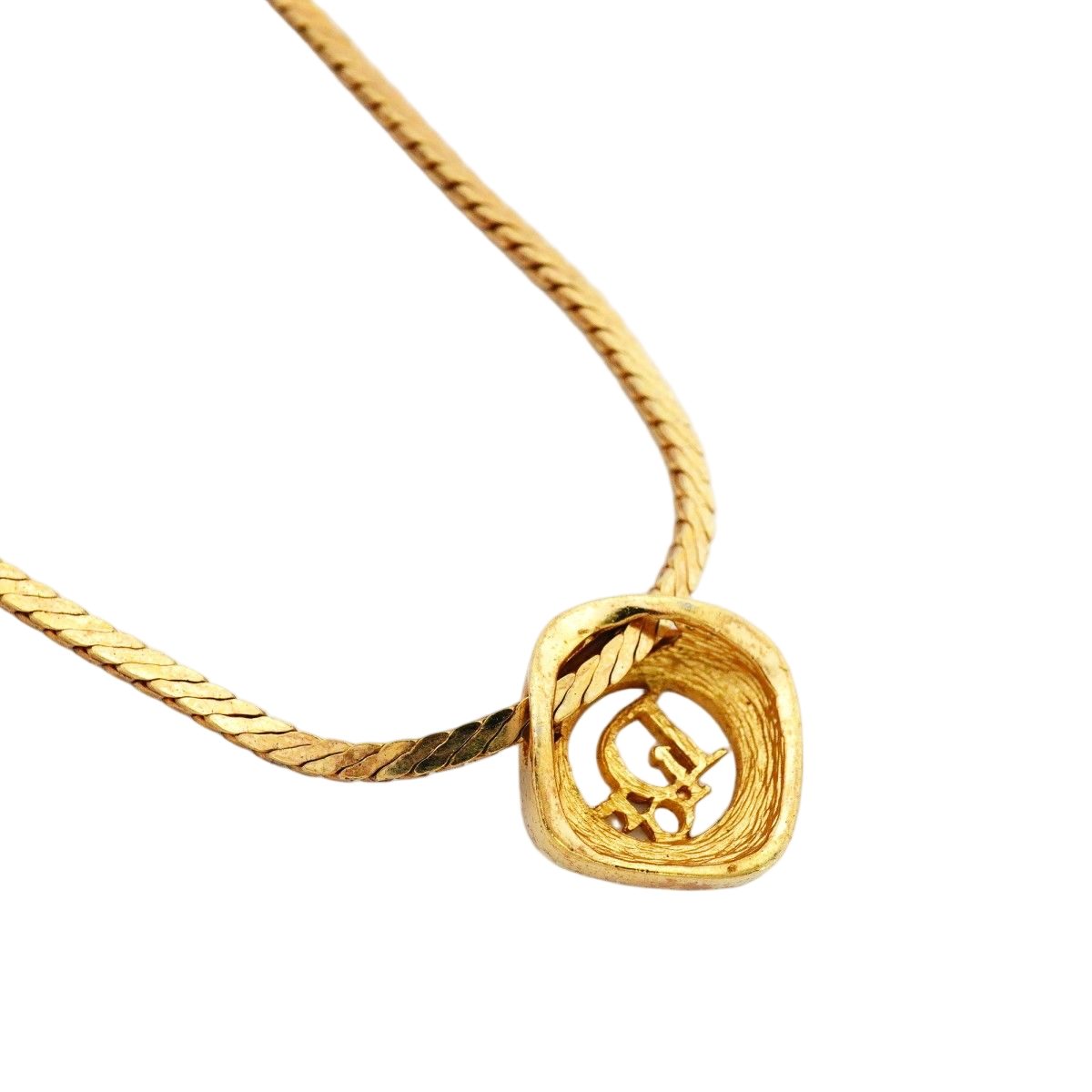 Dior Necklace Logo Gold Plated Rhinestone — view 2