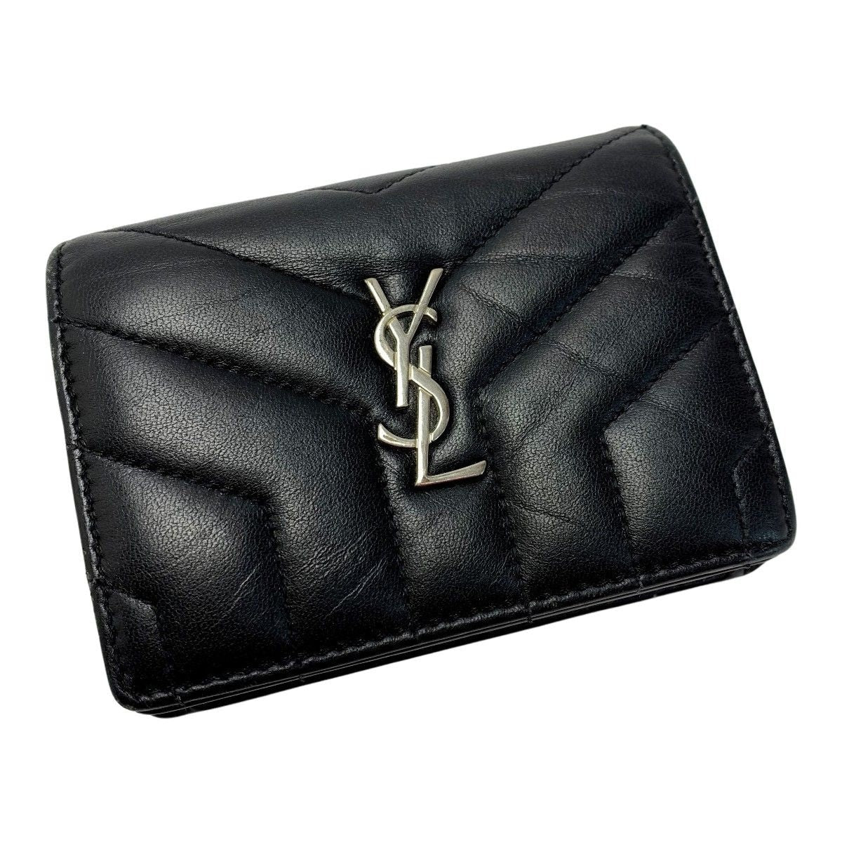 Saint Laurent Leather YSL Black Wallet Bifold