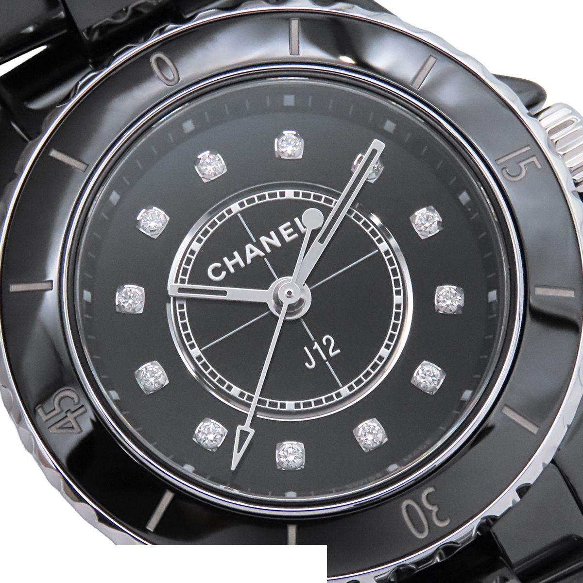 Chanel Black Ceramic SS Diamond 28 Watch Quartz — view 5