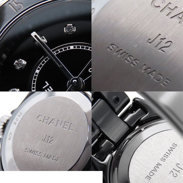 Chanel Black Ceramic SS Diamond 28 Watch Quartz — view 8