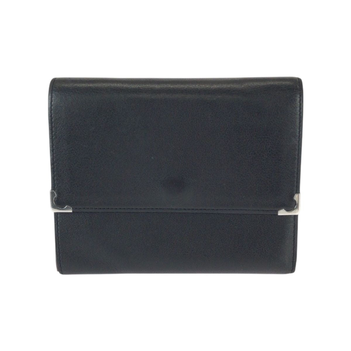 Cartier Must Line Black Leather Folding Wallet Compact