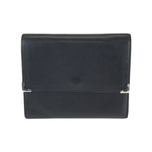 Cartier Must Line Black Leather Folding Wallet Compact