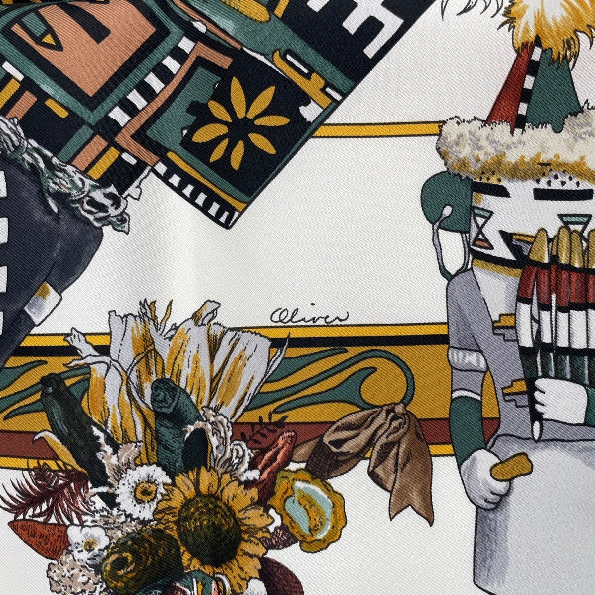 Hermes Scarf 100% Silk Carre 90 Kachinas Ethnic Multicolor Box — view 7