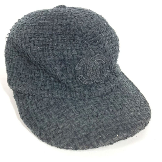 Chanel Cap CC Logo Cotton Black