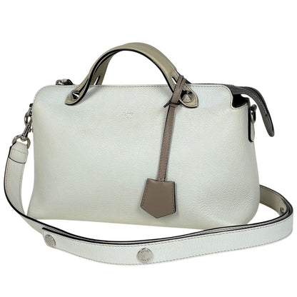 Fendi Visible Handbag Leather Ivory Beige