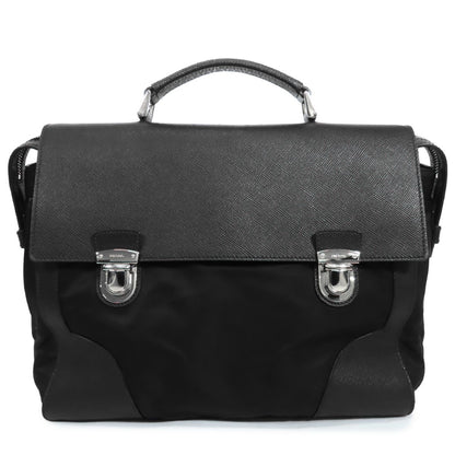 Prada Business Bag Black Nylon Leather