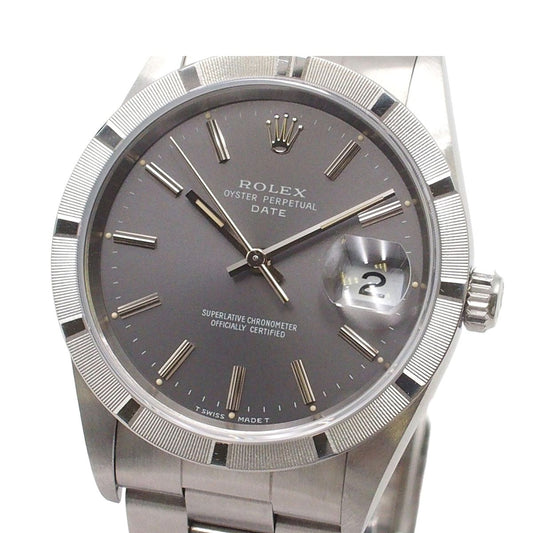 Rolex Oyster Perpetual Date Bracelet Gray Stainless Steel Watch Automatic OH