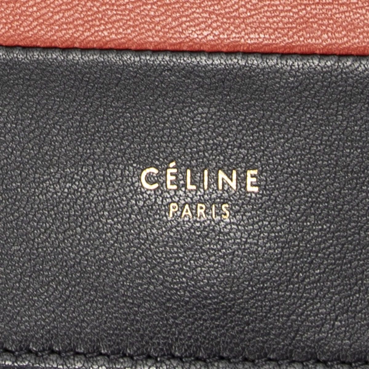 Celine Frame Evening Chain Clutch Navy Red Calfskin Leather — view 10