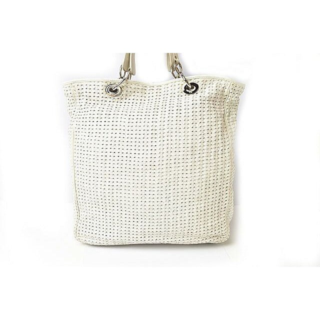 Christian Dior Tote Bag A4 Lady Intrecciato White Silver — view 4