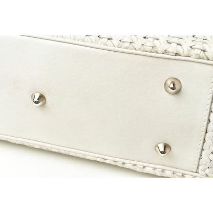 Christian Dior Tote Bag A4 Lady Intrecciato White Silver — view 10