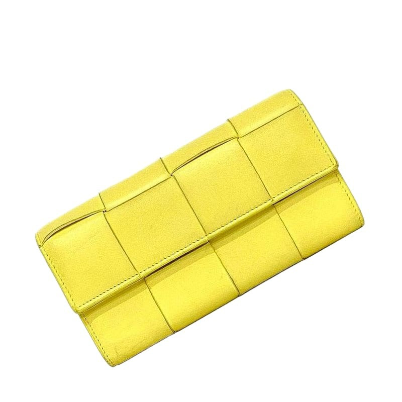 Bottega Veneta Foldable Long Wallet Yellow