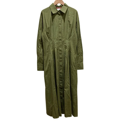 Max Mara Maxmara Studio Pure Cotton Long Shirt Dress Khaki