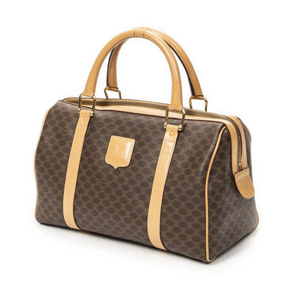 Celine Small Boston Brown Macadam Canvas Shoulder Bag — view 2