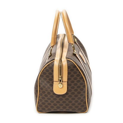 Celine Small Boston Brown Macadam Canvas Shoulder Bag — view 4