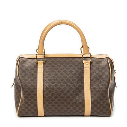 Celine Small Boston Brown Macadam Canvas Shoulder Bag — view 5