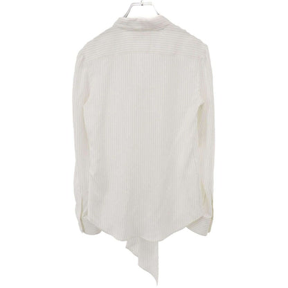 Celine Striped Bowtie Silk Blouse Shirt White 34 — view 2