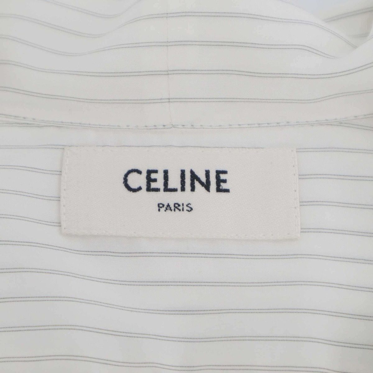 Celine Striped Bowtie Silk Blouse Shirt White 34 — view 3