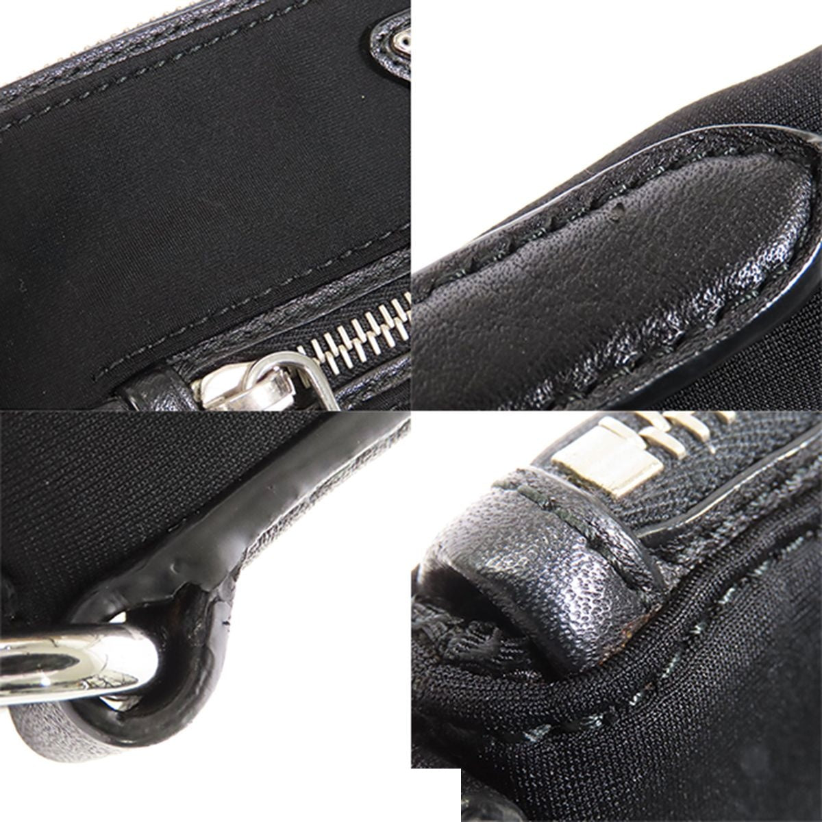 Prada Pochette Black Nylon Leather Triangle Logo 2-Way Shoulder Bag — view 5