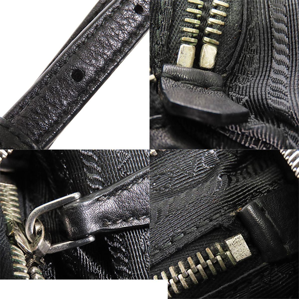 Prada Pochette Black Nylon Leather Triangle Logo 2-Way Shoulder Bag — view 7