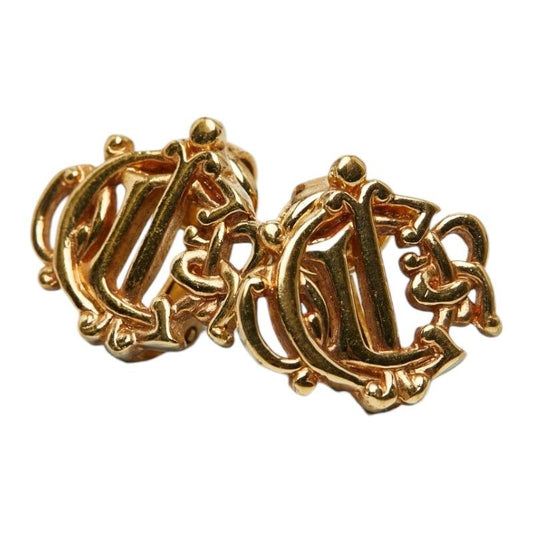 Dior Logo Earrings Gold Plated