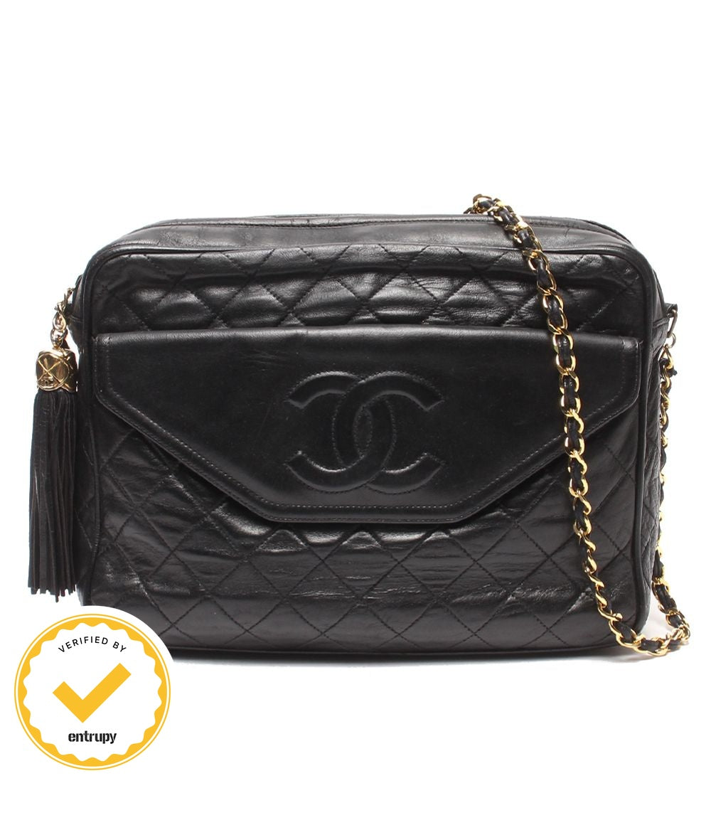 Chanel Chain Shoulder Bag Crossbody Lambskin Gold Quilted