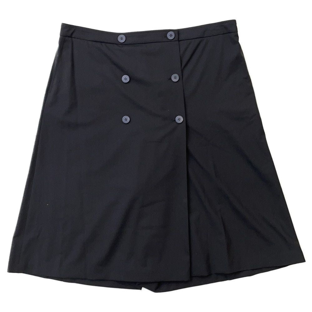 Hermes Pants Double Button Wide Shorts Wool 44 Black