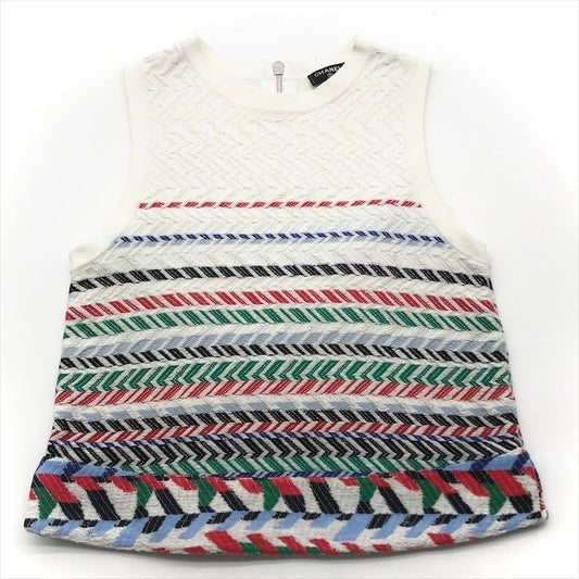 Chanel Karl Lagerfeld Cropped Knit Top Tank Top Sleeveless 34 Sweater