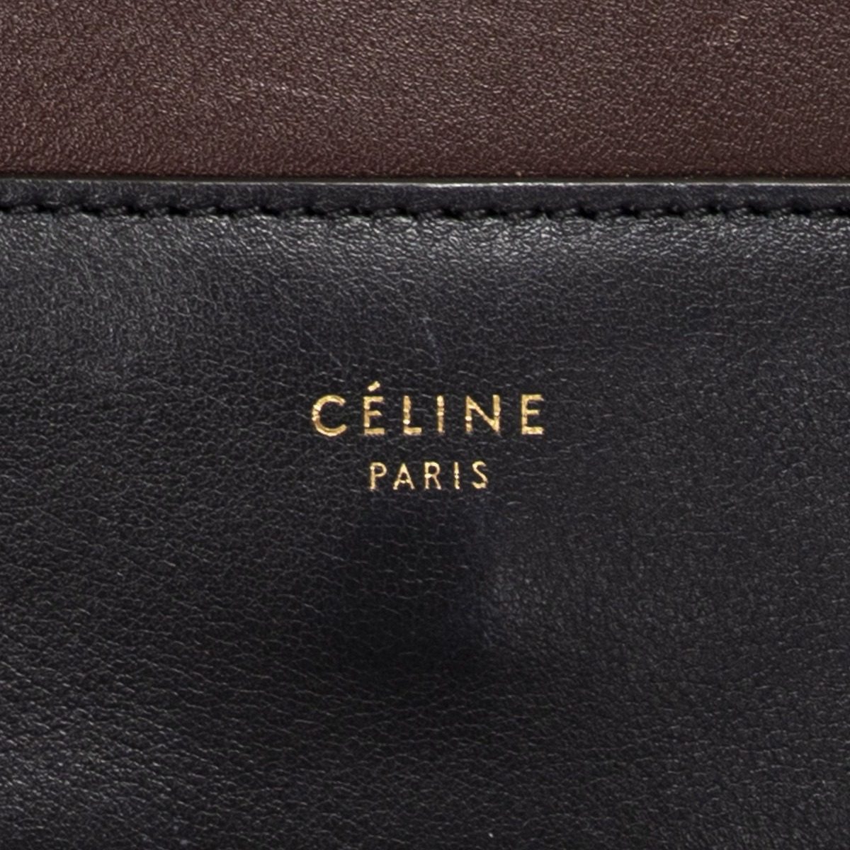 Celine Frame Cross Navy Burgundy Cowskin Leather Crossbody — view 10