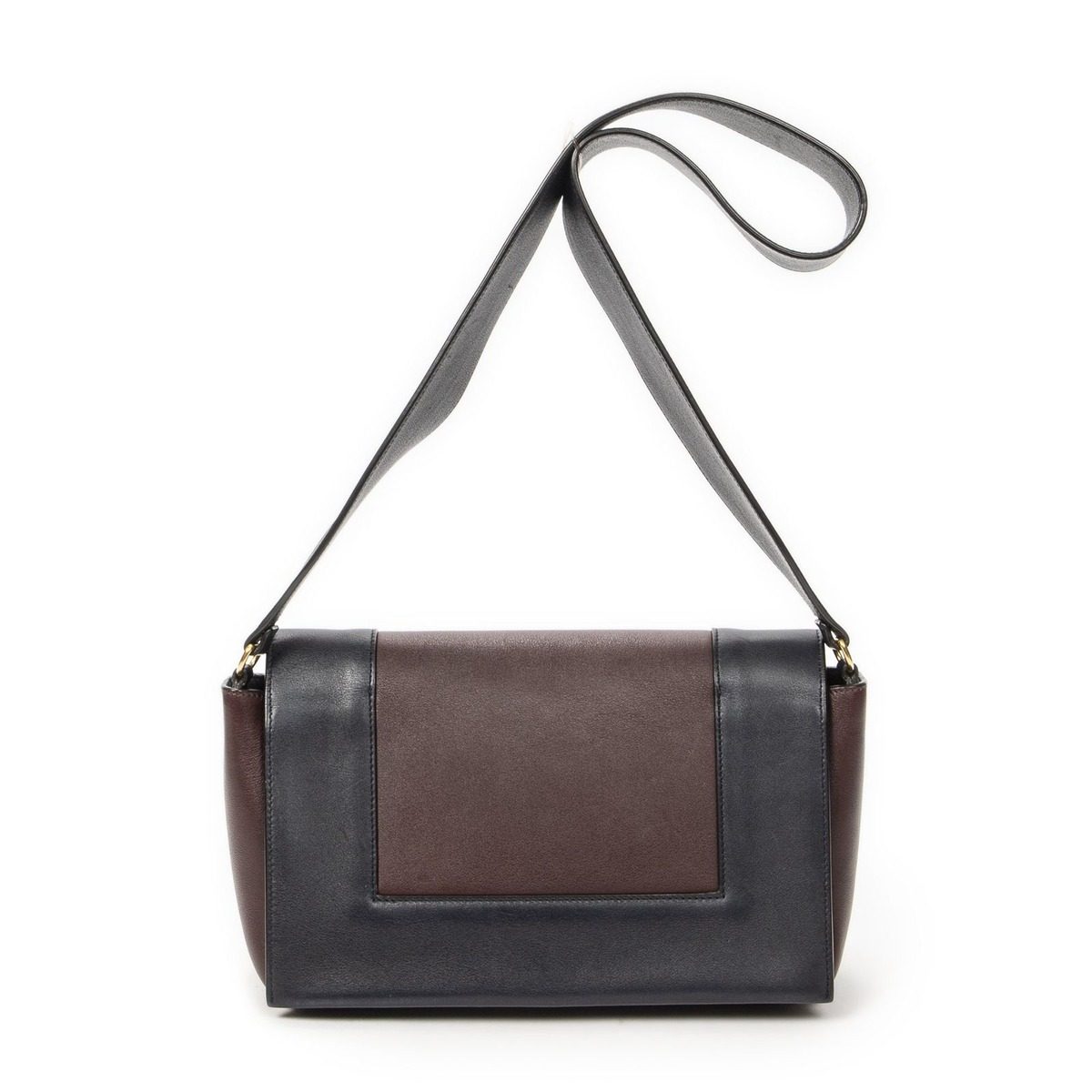 Celine Frame Cross Navy Burgundy Cowskin Leather Crossbody — view 5