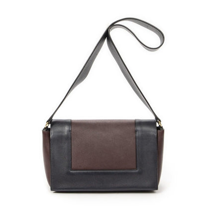 Celine Frame Cross Navy Burgundy Cowskin Leather Crossbody — view 5