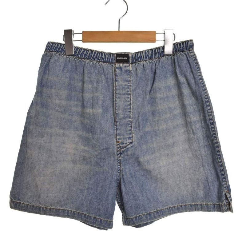 Balenciaga Denim Shorts S Light Blue AA